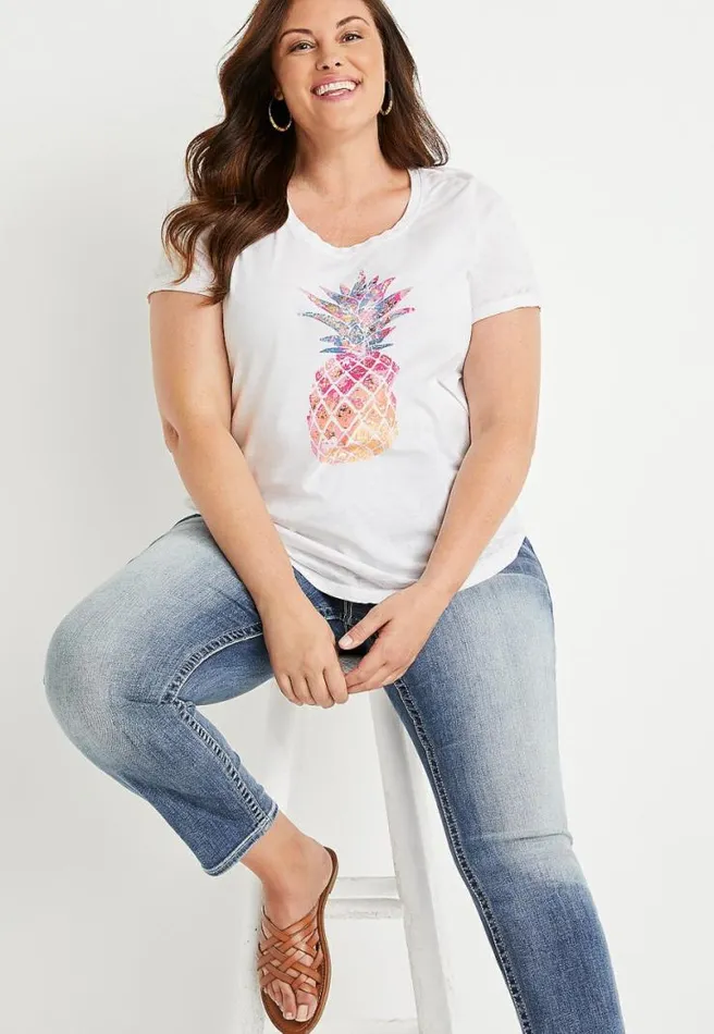 Plus Size Pineapple Graphic Tee Women Maurices Plus Tops
