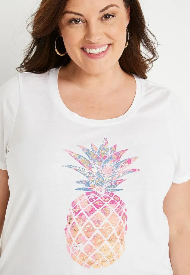 Plus Size Pineapple Graphic Tee Women Maurices Plus Tops