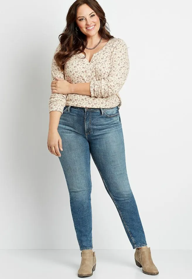 Plus Size Silver Jeans Co High Note High Rise Dark Wash Skinny Jean Women Maurices Plus Jeans