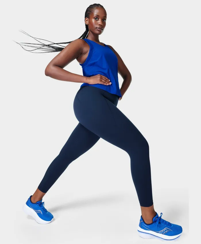 Pocketed Sweaty Betty Women Power 78 Gym Leggings Navy Blue
