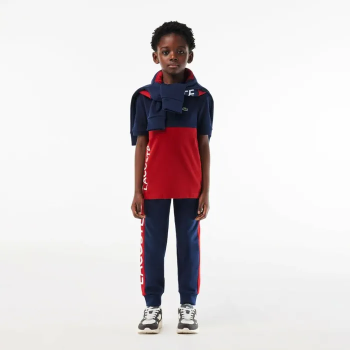 Polos Kids Lacoste Kids Organic Cotton Piqu Colorblock Polo Navy Blue Bordeaux Isv