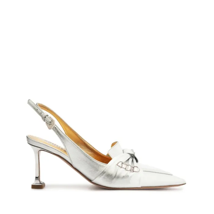 Pumps Fiorella Mid Leather Pump Silver Schutz Shoes Pumps