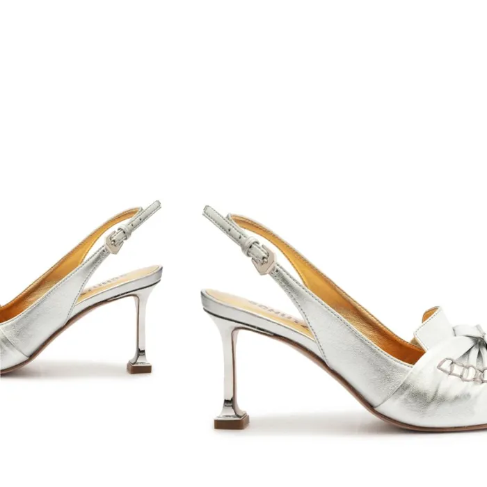 Pumps Fiorella Mid Leather Pump Silver Schutz Shoes Pumps