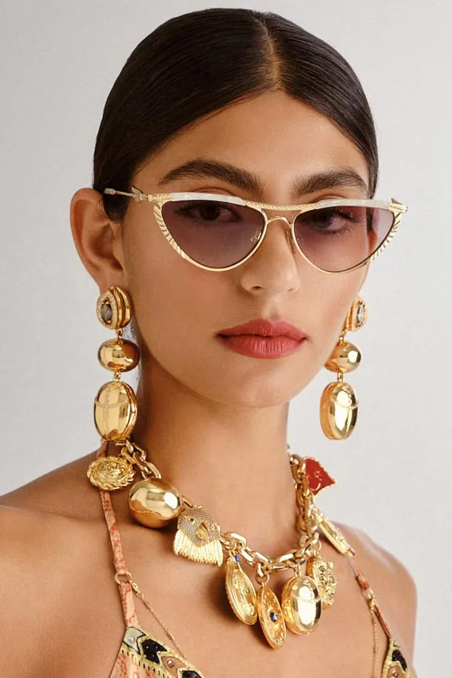 PYRAMID PARAMOUR SUNGLASSES IVORY MARBLE Ivory Marble WomensMens Camilla Sunglasses