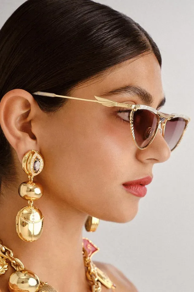 PYRAMID PARAMOUR SUNGLASSES IVORY MARBLE Ivory Marble WomensMens Camilla Sunglasses