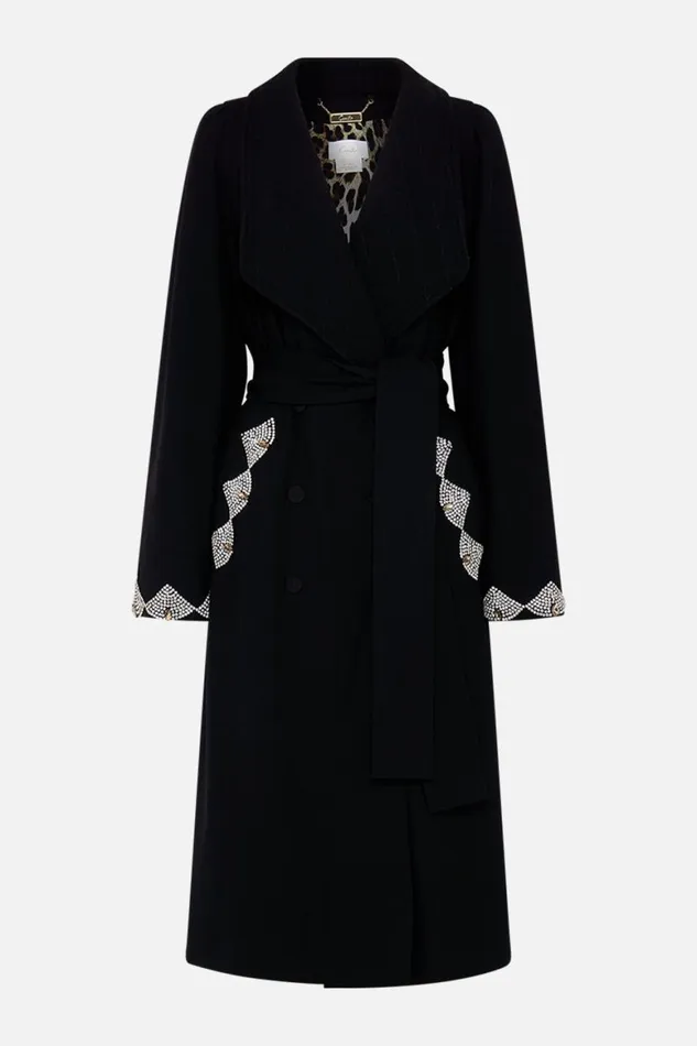 QUILTED COLLAR WOOL COAT WITH VEST DETAIL MAGIC IN THE MANUSCRIPTS Magic In The Manuscripts Womens Camilla Jackets