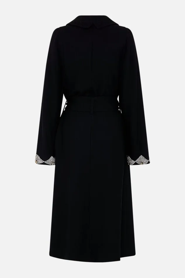 QUILTED COLLAR WOOL COAT WITH VEST DETAIL MAGIC IN THE MANUSCRIPTS Magic In The Manuscripts Womens Camilla Jackets
