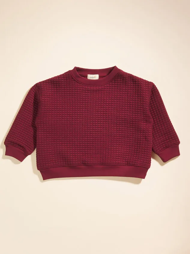 Quinn Quilted Sweatshirt Burgundy Boy Altar039d State Tops