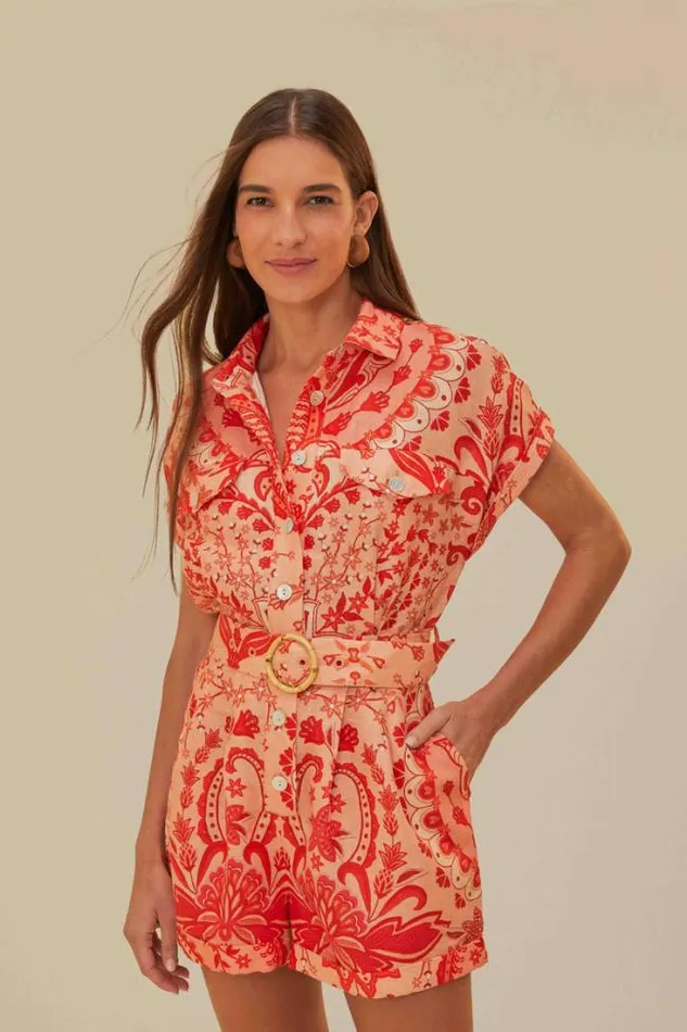 Red Jaipur Romper Women FARM Rio Rompers
