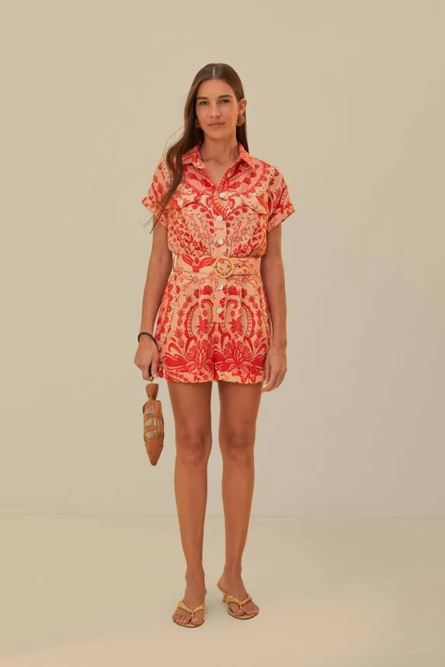 Red Jaipur Romper Women FARM Rio Rompers