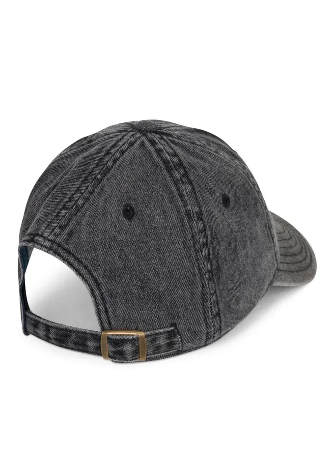 Reina Silver Smiley Patch Washed Black Women Lauren Moshi Hats Reina Silver Smiley Patch Washed Black Women Lauren Moshi Hats