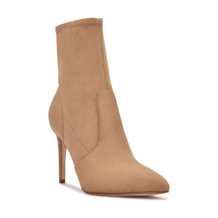 Reves Dress Booties Tan Suede Women Nine West Heels Reves Dress Booties Tan Suede Women Nine West Heels