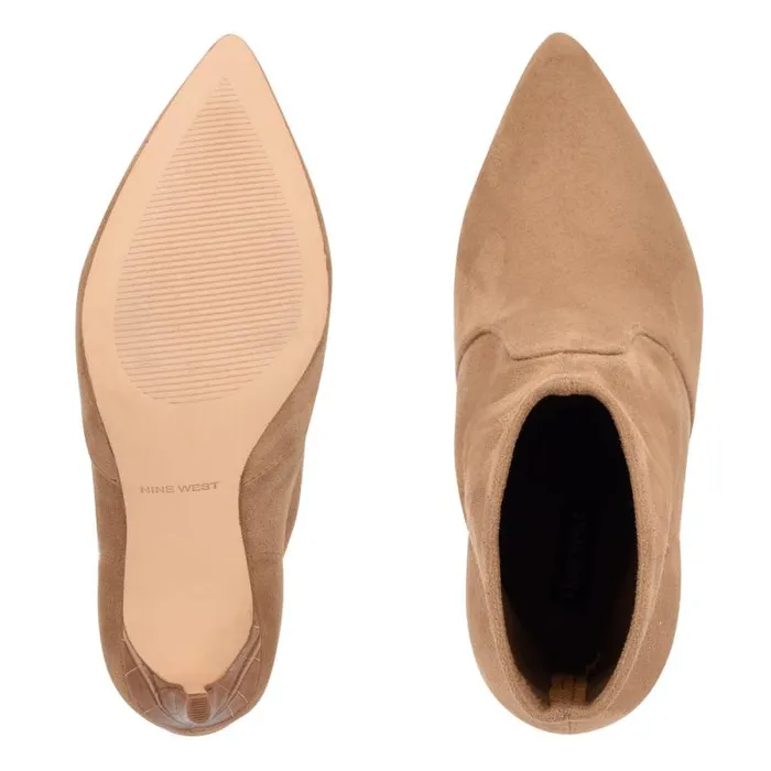 Reves Dress Booties Tan Suede Women Nine West Heels Reves Dress Booties Tan Suede Women Nine West Heels