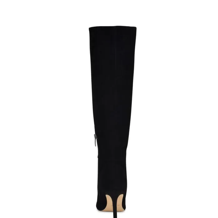 Richy Heeled Boots Black Suede Women Nine West Heels