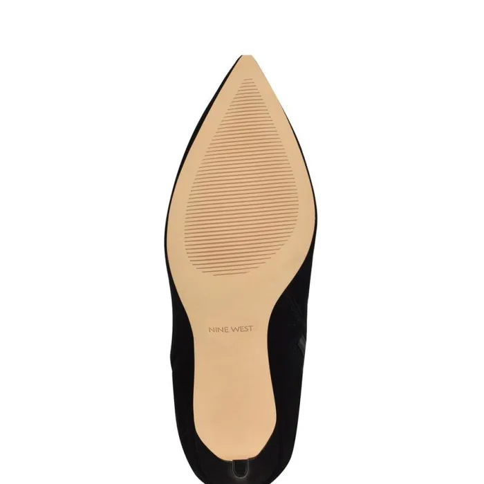 Richy Heeled Boots Black Suede Women Nine West Heels