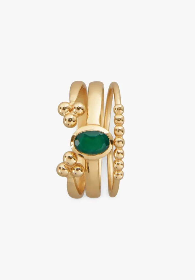 Rings Women Hush Lesbos Ring Set Goldgreen