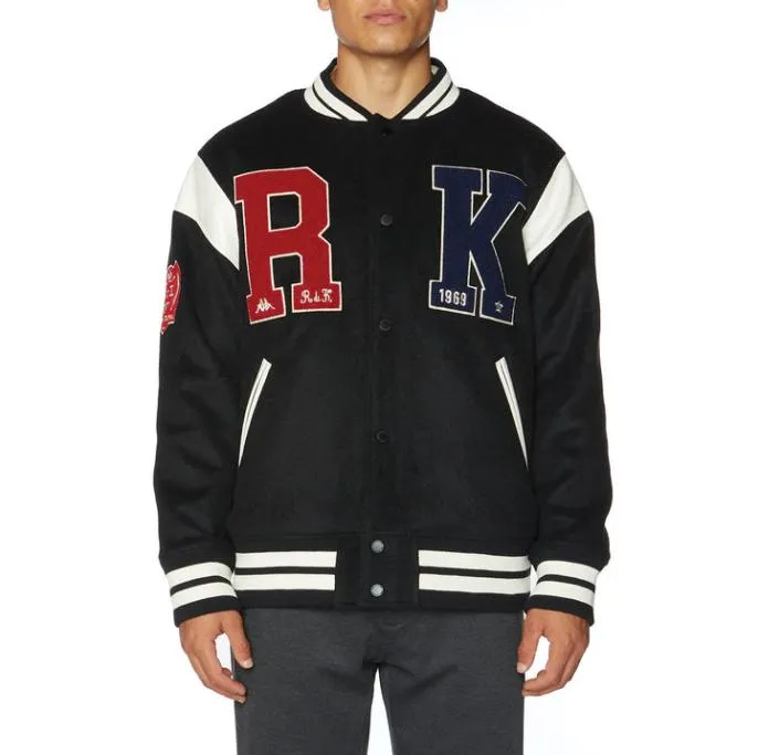 Robe Giovani Solo Varsity Jacket 8211 Jet Black MenWomen Kappa Jackets