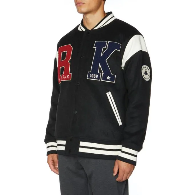 Robe Giovani Solo Varsity Jacket 8211 Jet Black MenWomen Kappa Jackets