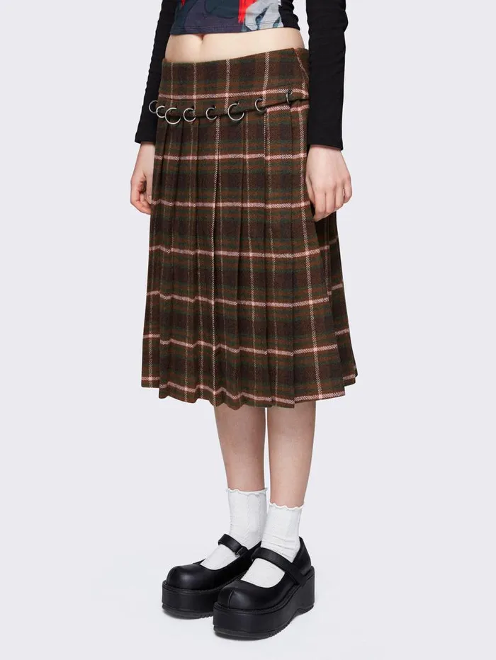 Rowan Plaid Midi Skirt Women Minga London Bottoms Rowan Plaid Midi Skirt Women Minga London Bottoms
