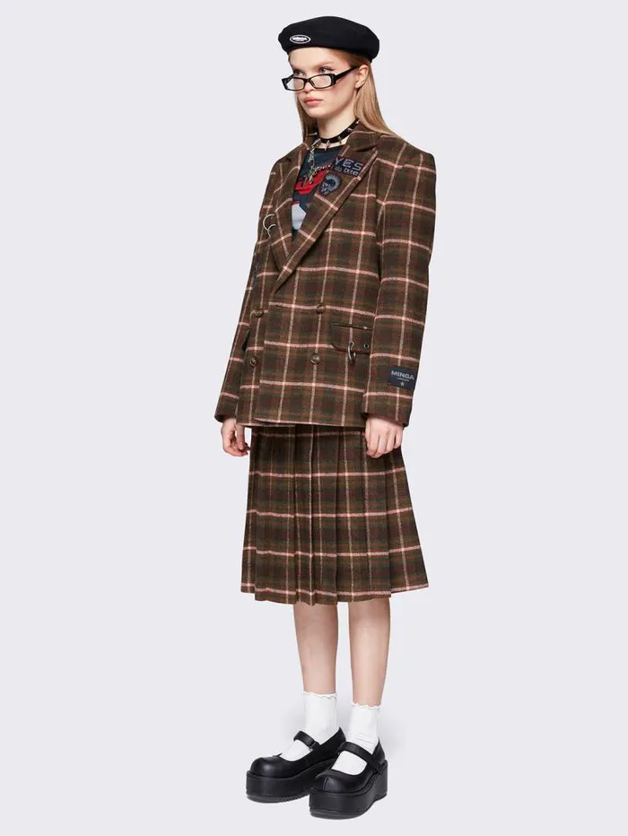 Rowan Plaid Midi Skirt Women Minga London Bottoms Rowan Plaid Midi Skirt Women Minga London Bottoms