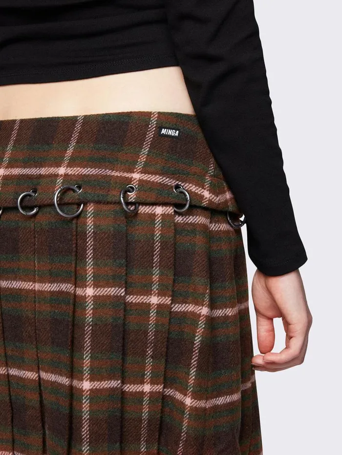 Rowan Plaid Midi Skirt Women Minga London Bottoms Rowan Plaid Midi Skirt Women Minga London Bottoms