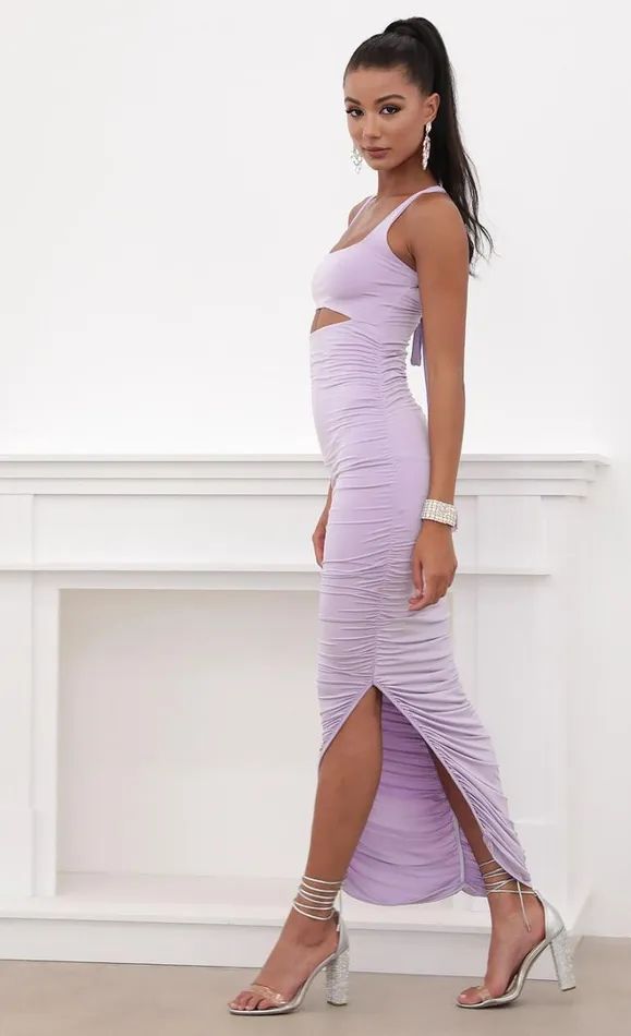 Ruched Cutout Maxi Lilac Women LUCY IN THE SKY Maxi Dresses Ruched Cutout Maxi Lilac Women LUCY IN THE SKY Maxi Dresses
