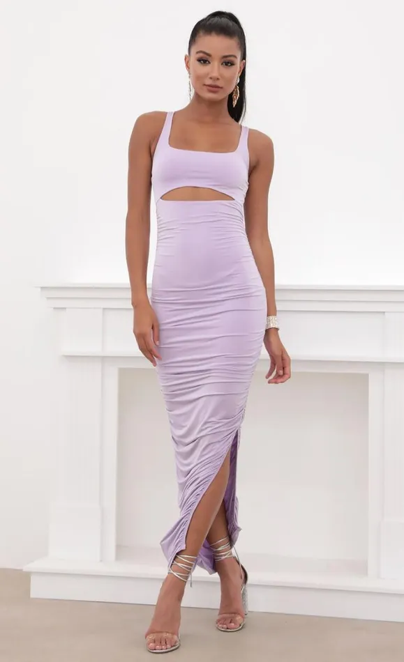 Ruched Cutout Maxi Lilac Women LUCY IN THE SKY Maxi Dresses Ruched Cutout Maxi Lilac Women LUCY IN THE SKY Maxi Dresses