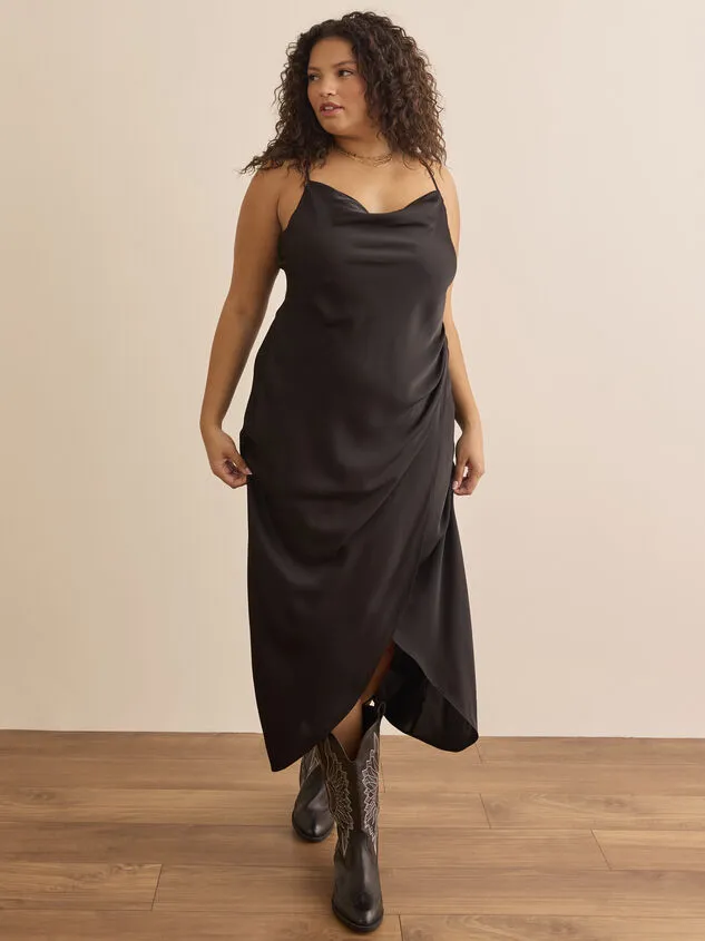 Sadie Satin Cowl Neck Maxi Dress Black Women Altar039d State Dresses