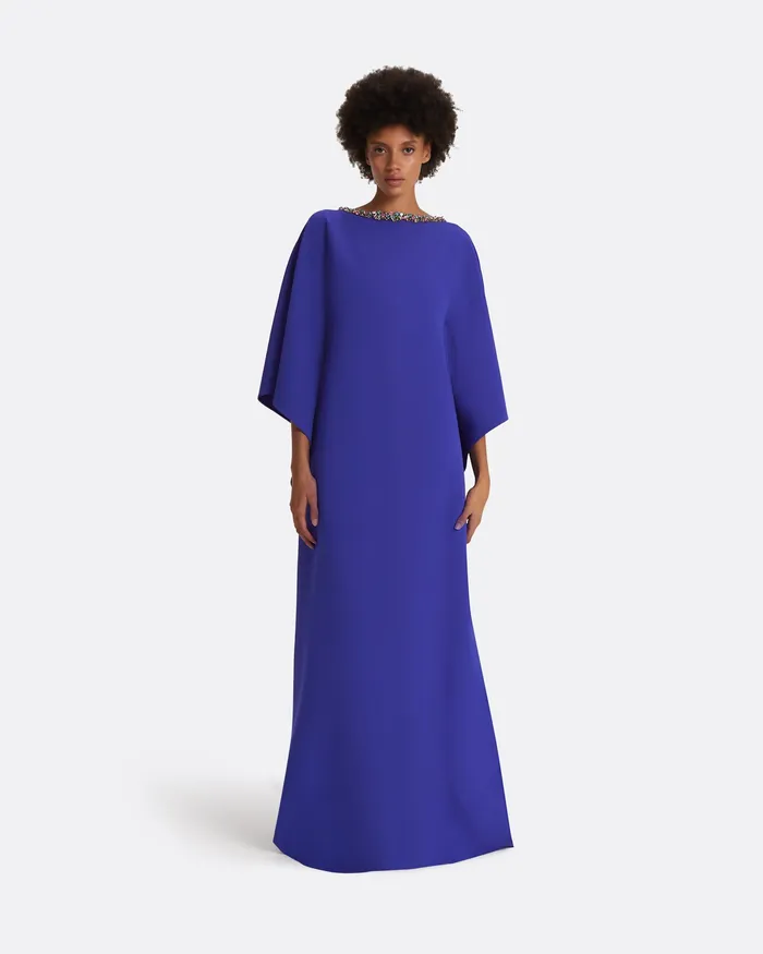 Safiyaa Amarella Azure Blue Long Dress Azure Blue Women Icons
