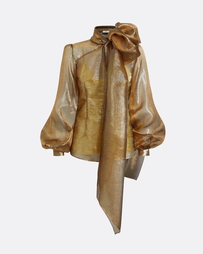 Safiyaa Delfinane Gold Top Gold Women Tops