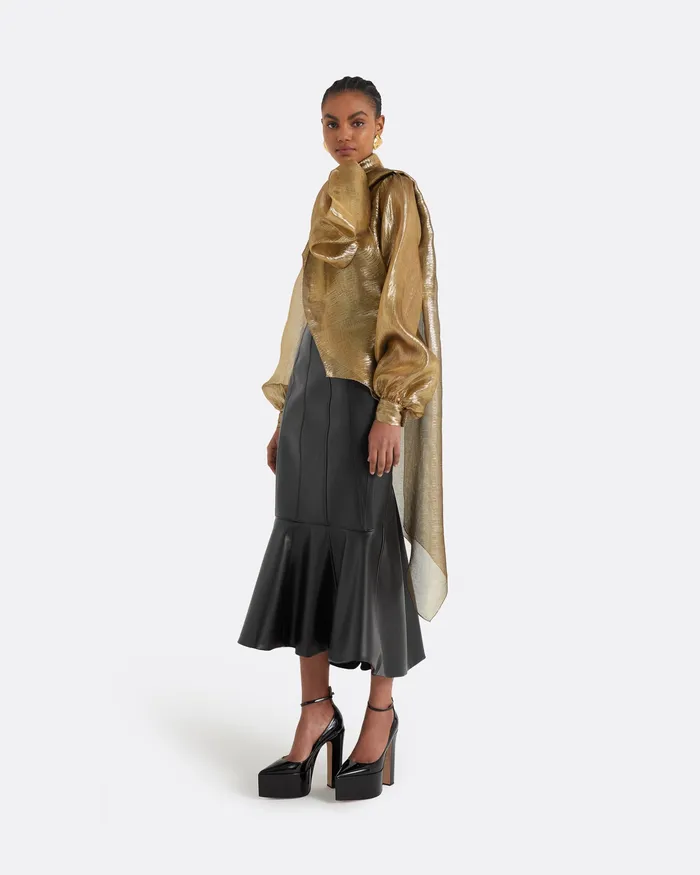 Safiyaa Delfinane Gold Top Gold Women Tops