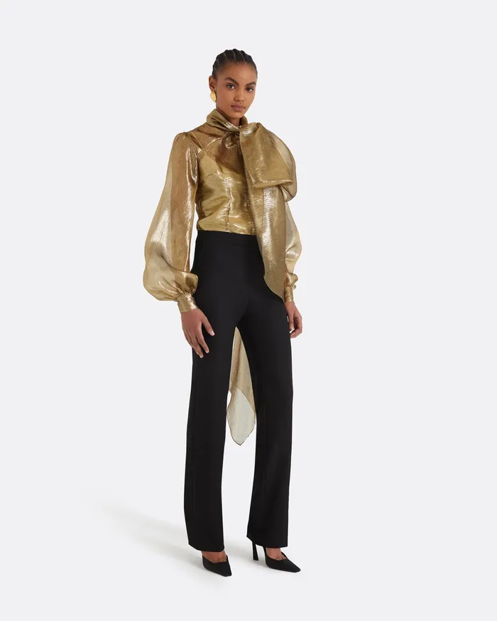 Safiyaa Delfinane Gold Top Gold Women Tops