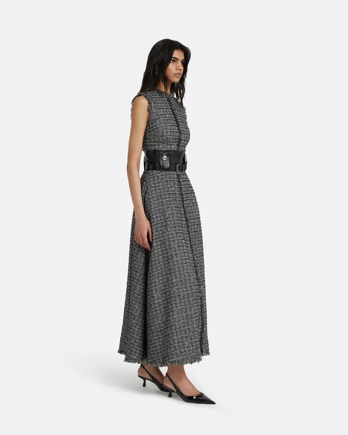 Safiyaa Dresses Women Maeva Metalllic Greyscale Midi Dress Metallic Greyscale