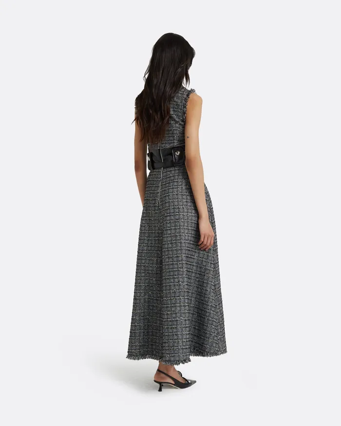 Safiyaa Dresses Women Maeva Metalllic Greyscale Midi Dress Metallic Greyscale