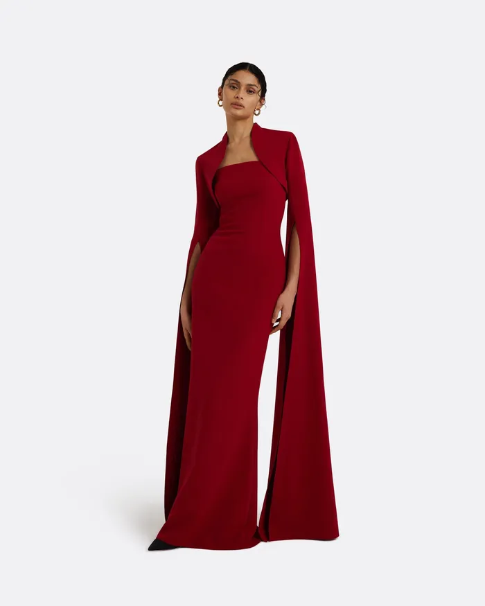 Safiyaa Icons Women Amari Azalea Red Bolero With Soshin Dress Azalea Red