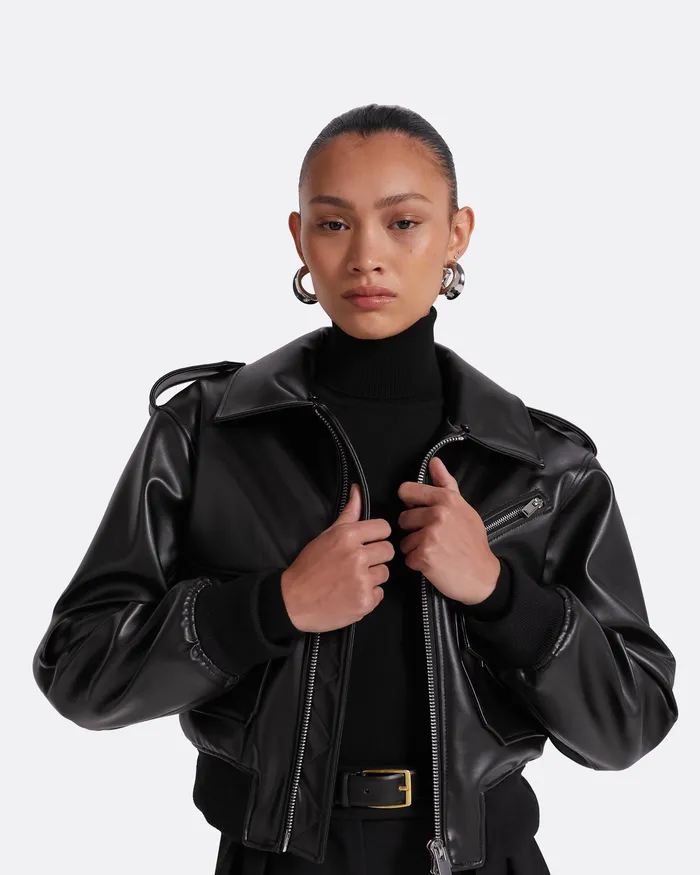 Safiyaa Jackets and Coats Women Elizabetta Black Jacket Black and Ivory