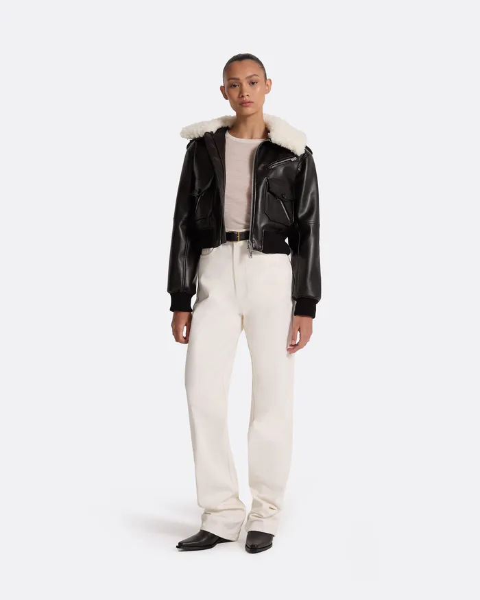 Safiyaa Jackets and Coats Women Elizabetta Black Jacket Black and Ivory