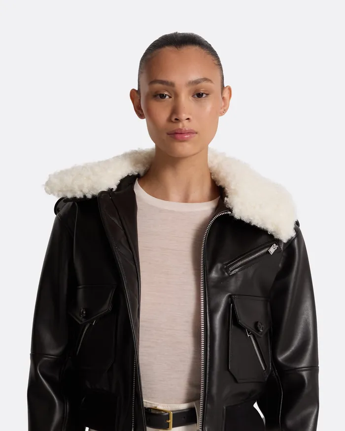 Safiyaa Jackets and Coats Women Elizabetta Black Jacket Black and Ivory