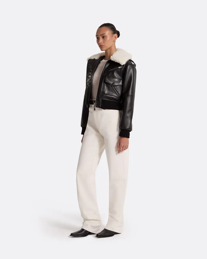 Safiyaa Jackets and Coats Women Elizabetta Black Jacket Black and Ivory