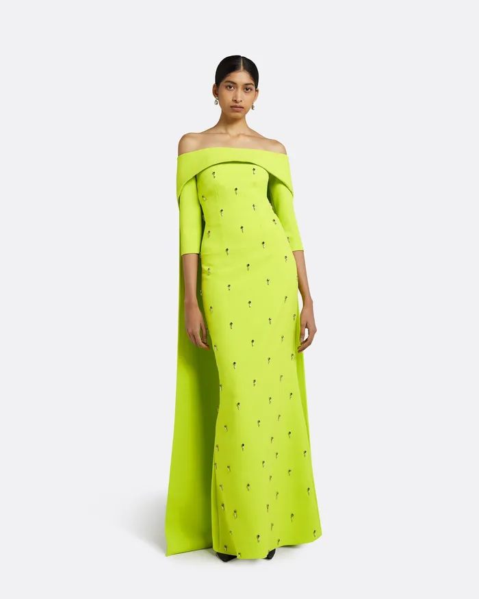 Safiyaa Soshin Tendershoots Long Dress With Bellara Harness Tender Shoots Women Capes and Harnesses