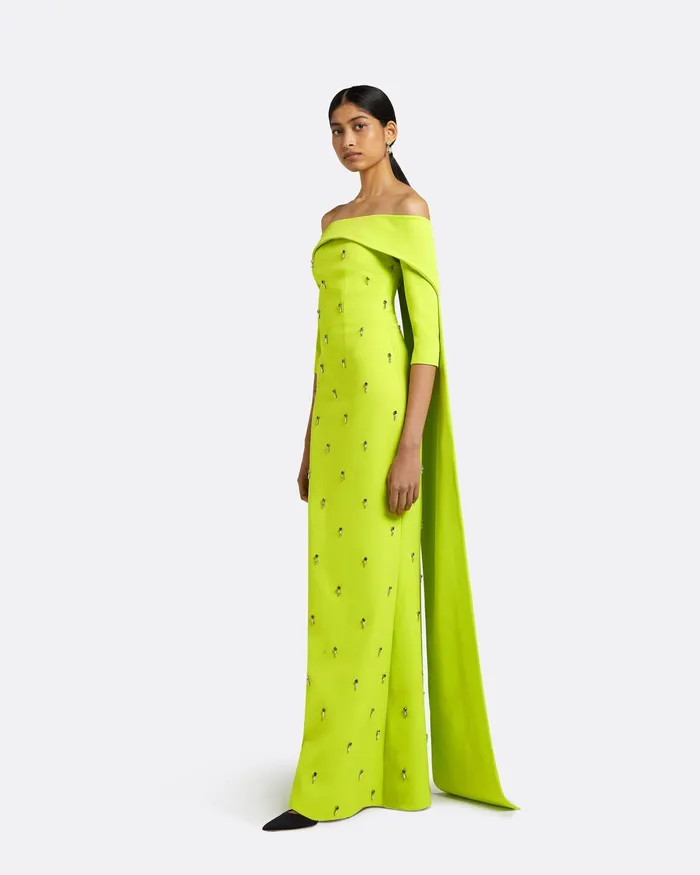 Safiyaa Soshin Tendershoots Long Dress With Bellara Harness Tender Shoots Women Capes and Harnesses