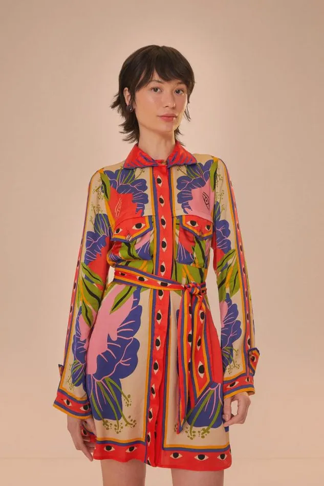 Sand Surreal Scarf Mini Dress Women FARM Rio Mini Dresses