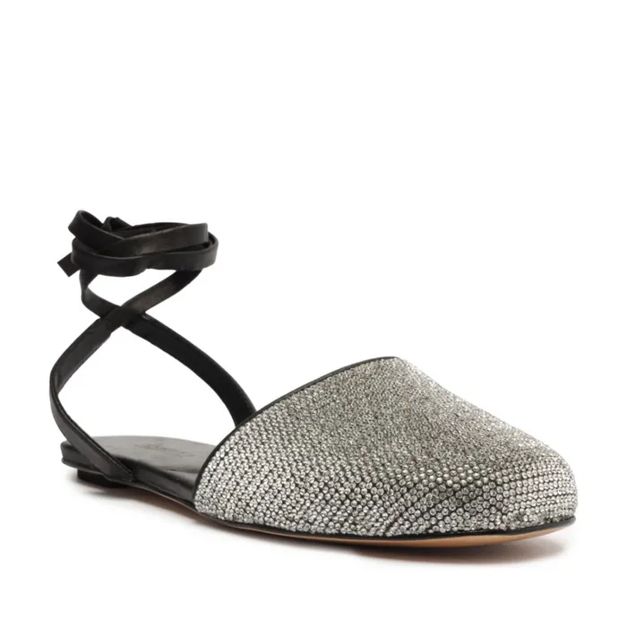 Sandals Abrie Glam Leather Flat Black Schutz Shoes Mule