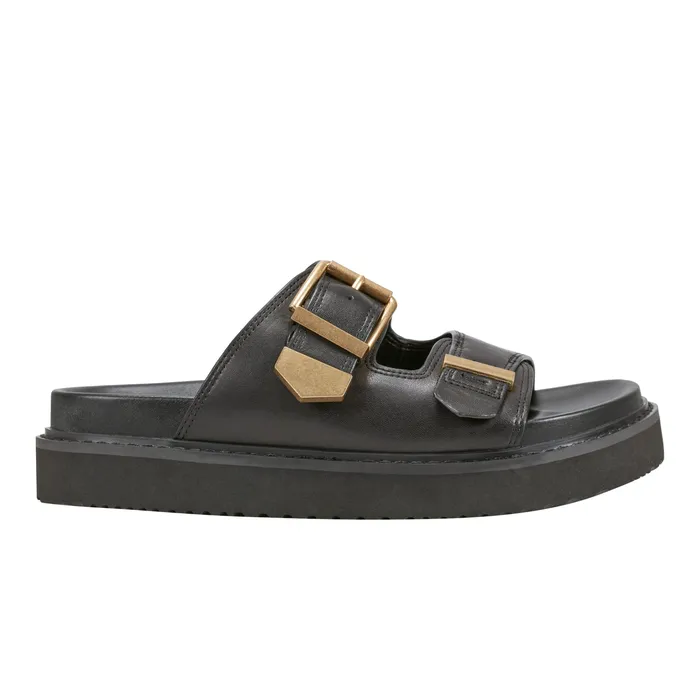 Sandals Amirra Buckle Slide Sandal Black Leather 8211 Marc Fisher Women