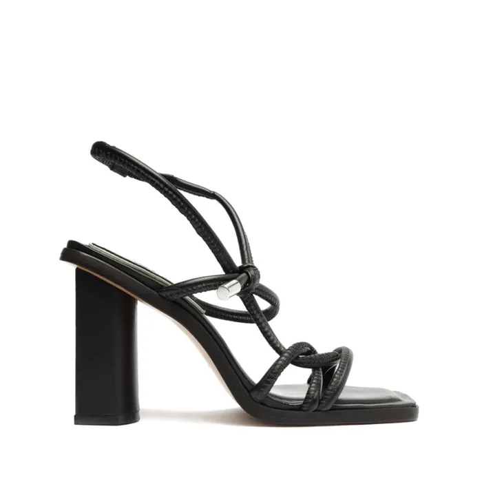 Sandals Anya Leather Sandal Black Schutz Shoes Block Heels