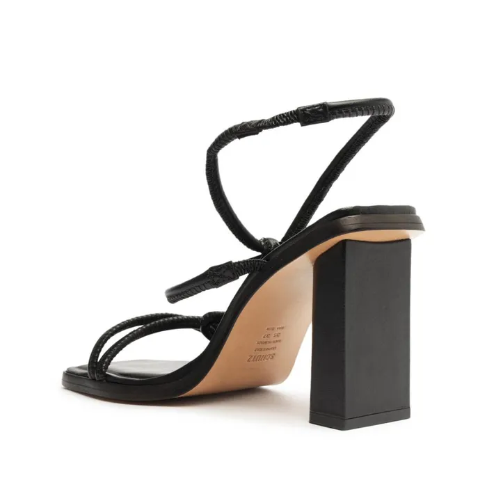 Sandals Anya Leather Sandal Black Schutz Shoes Block Heels