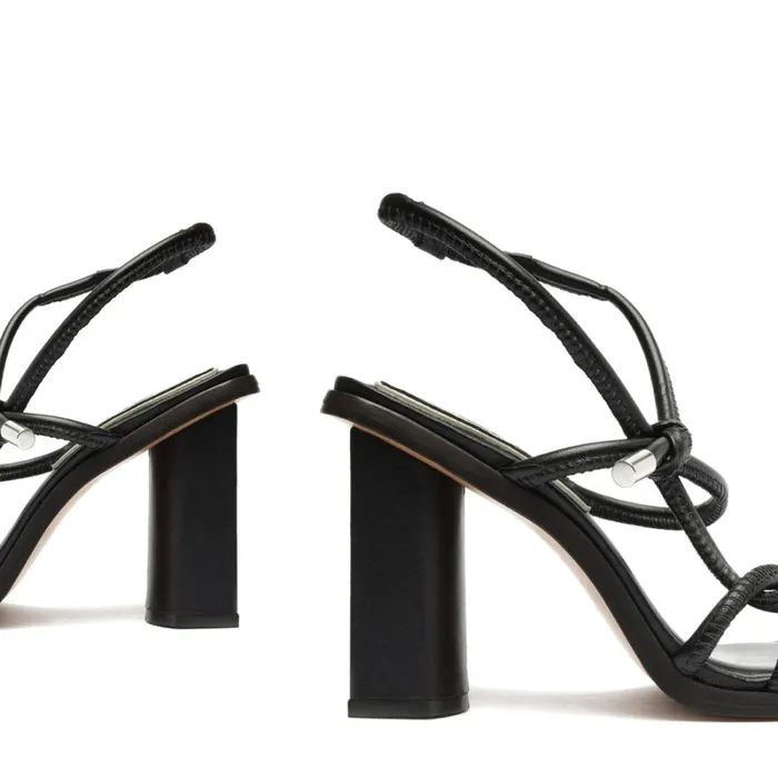 Sandals Anya Leather Sandal Black Schutz Shoes Block Heels
