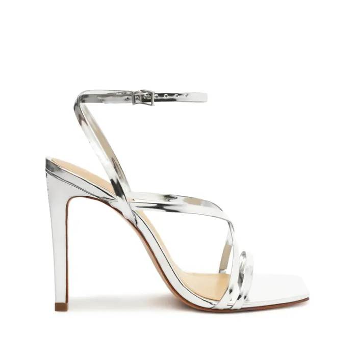 Sandals Bari Leather Sandal Silver Schutz Shoes Stiletto Heels