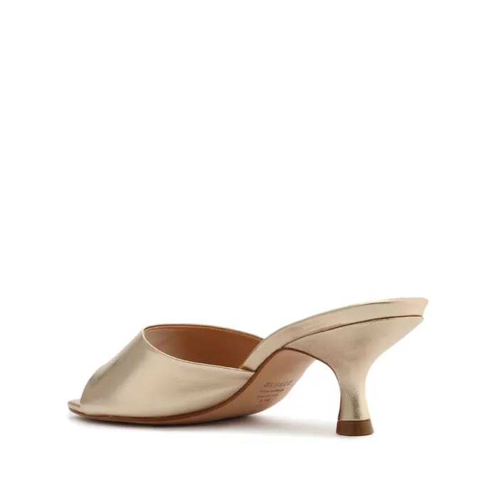 Sandals Dethalia Metallic Leather Sandal Platina Gold Schutz Shoes Mule Sandals Dethalia Metallic Leather Sandal Platina Gold Schutz Shoes Mule