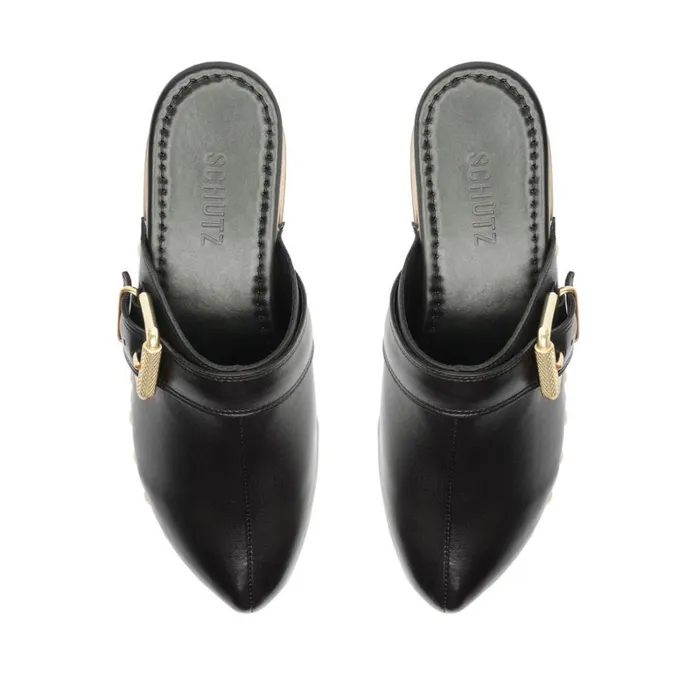 Sandals Ever Leather Flat Black Schutz Shoes Platforms Sandals Ever Leather Flat Black Schutz Shoes Platforms